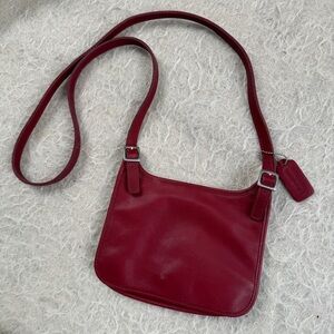 Vintage Red Mini Coach Crossbody Bag